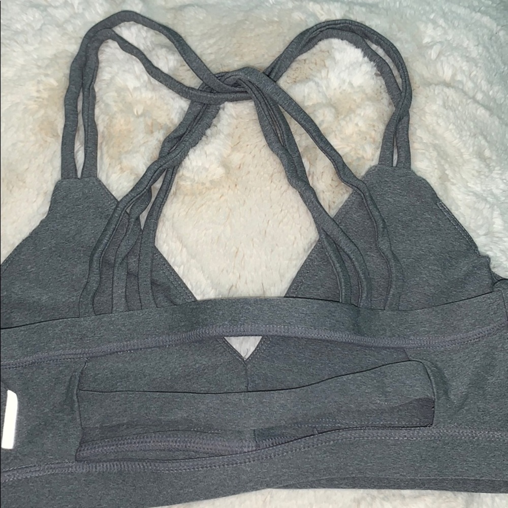 Gray sports bra